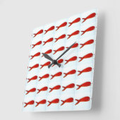 Fischlaufzeit Quadratische Wanduhr (Winkel)