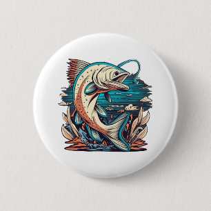 Fischliebhaber Fangleidenschaft Angelziffern Button