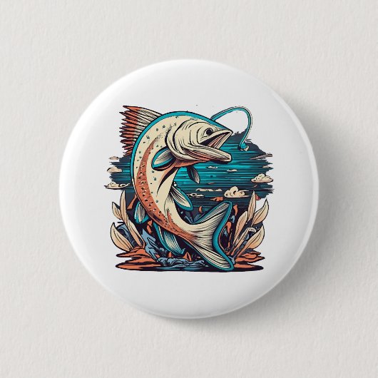 Fischliebhaber Fangleidenschaft Angelziffern Button (Vorderseite)