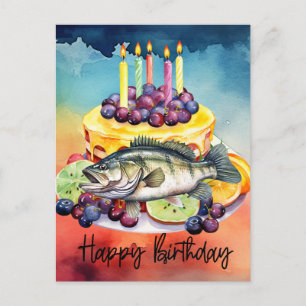 Fischliebhaber Geburtstag angeln Postkarte