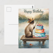 Fischliebhaber Geburtstag mit Fisch Aquarell Postkarte (Vorne/Hinten)