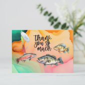 Fischliebhaber Geburtstag mit Fischhaken Aquarell Dankeskarte (Stehend Vorderseite)