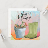 Fischliebhaber Geburtstag mit Fischwasser Karte (Vorderseite/Rückseite Beispiel)