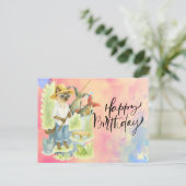 Fischliebhaber Geburtstag mit Fischwasser Postkarte (Stehend Vorderseite)