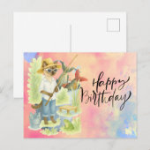 Fischliebhaber Geburtstag mit Fischwasser Postkarte (Vorne/Hinten)