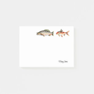 Fischliebhaber mit Namen Post-it Klebezettel