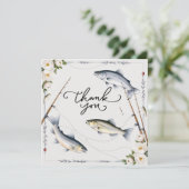 Fischliebhaber Vielen Dank mit Fisch und Blume Dankeskarte (Stehend Vorderseite)