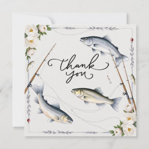 Fischliebhaber Vielen Dank mit Fisch und Blume Dankeskarte