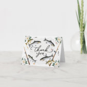 Fischliebhaber Vielen Dank mit Fisch und Blume Dankeskarte (Vorderseite)