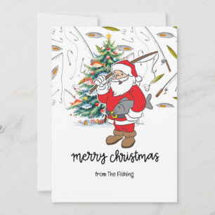 Fischliebhaber Weihnachtsfeiertag mit Santa Fish Feiertagskarte