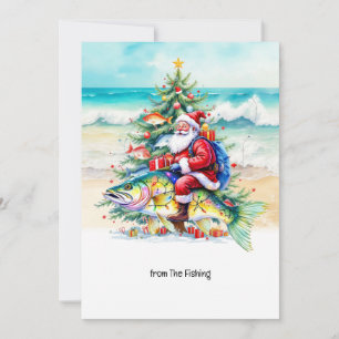 Fischliebhaber Weihnachtsfeiertag mit Santa Fish Feiertagskarte