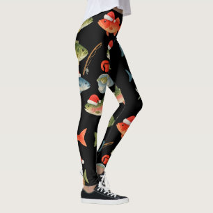 Fischliebhaber Weihnachtsfeiertag mit Santa Fish Leggings
