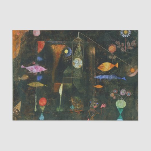 Fischmagie, Paul Klee Abstrakte Kunst Seidenpapier (Vorderseite)