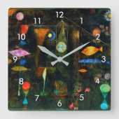 Fischmagie, Paul Klee Quadratische Wanduhr (Vorderseite)