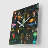 Fischmagie, Paul Klee Quadratische Wanduhr (Winkel)