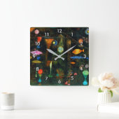 Fischmagie, Paul Klee Quadratische Wanduhr (Zuhause)