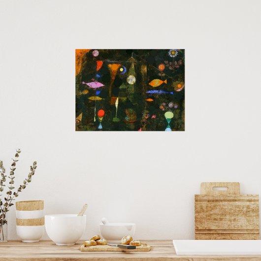 Fischmagie, Unendlichkeit Punkte nach Paul Klee Poster (Küche)