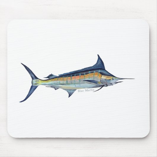 Fischmalerei des blauen Speerfisches Mousepad (Vorne)