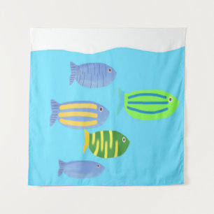 Fischmalerei Wandteppich
