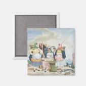Fischmarkt am Meer, c.1860 (Erdöl auf Leinwand) Magnet (Vorderseite/Rückseite)