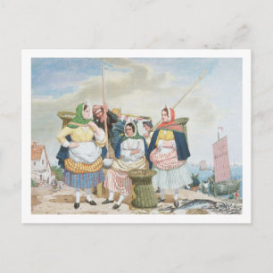 Fischmarkt am Meer, c.1860 (Erdöl auf Leinwand) Postkarte