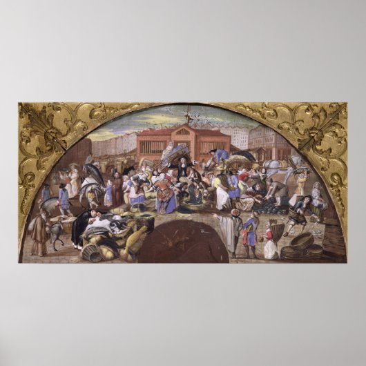 Fischmarkt bei Les Halles, c.1660 Poster (Vorne)