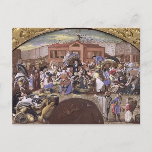 Fischmarkt bei Les Halles, c.1660 Postkarte (Vorderseite)