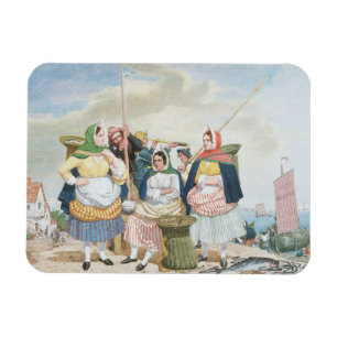 Fischmarkt durch das Meer, c.1860 (Öl auf Magnet