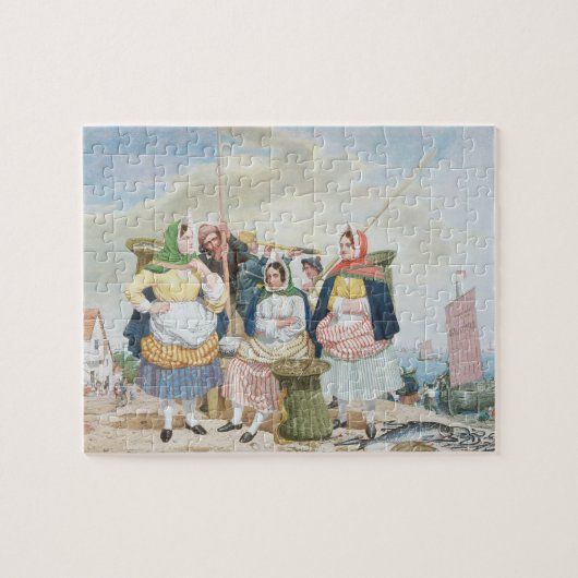 Fischmarkt durch das Meer, c.1860 (Öl auf Puzzle (Horizontal)