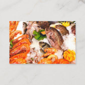 Fischmarkt im schwarzen Hintergrund Visitenkarte (Rückseite)