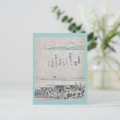 Fischmarkt in Nihonbashi Ukiyoe Postkarte (Stehend Vorderseite)