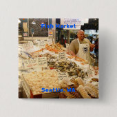 Fischmarkt, Seattle, Washington Button (Vorderseite)