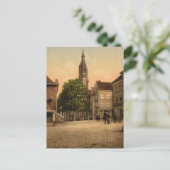 Fischmarkt und Neue Kirche, Delft, Niederlande Postkarte (Stehend Vorderseite)
