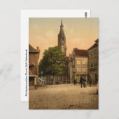 Fischmarkt und Neue Kirche, Delft, Niederlande Postkarte (Vorne/Hinten)