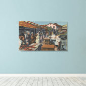 Fischmärkte im Freien auf dem Wharf des Fischers Leinwanddruck (Insitu (Holzboden))