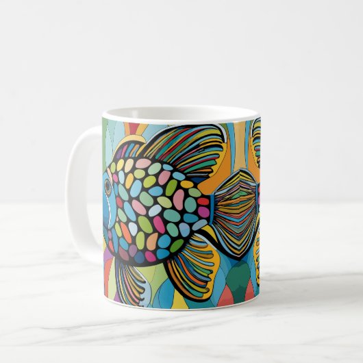Fischmosaik Kaffeetasse (Vorderseite Links)