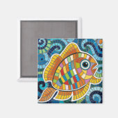 Fischmosaik Magnet (Vorderseite/Rückseite)