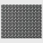 Fischmotiv: Schwarz-weißes Muster. Geschenkpapier (Flach)