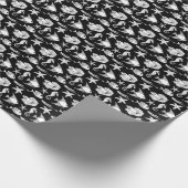 Fischmotiv: Schwarz-weißes Muster. Geschenkpapier (Ecke)