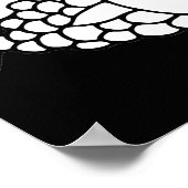 Fischmotiv: Schwarz-weißes Muster. Poster (Ecke)