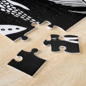 Fischmotiv: Schwarz-weißes Muster. Puzzle (Seite)