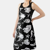 Fischmotiv: Schwarz-weißes Muster. Schürze (InSitu)