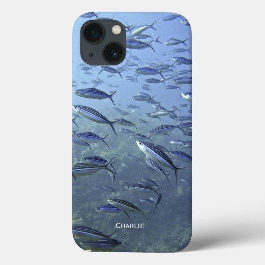 Fischmuschel. Tauchen unter Wasser. Personalisiere Case-Mate iPhone Hülle (Rückseite)