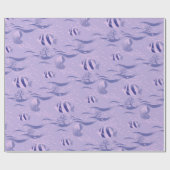 Fischmuster auf Lila Umschlagpapier Geschenkpapier (Flach)