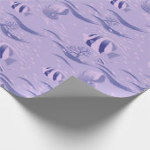 Fischmuster auf Lila Umschlagpapier Geschenkpapier (Ecke)