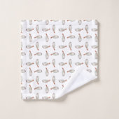 Fischmuster Badhandtuch Set (Waschlappen)