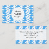 Fischmuster, Blaue Fische, Fischladen, Aquarien Visitenkarte (Vorne/Hinten)