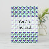 Fischmuster Blauer Fischgeistfisch. Einladung (Stehend Vorderseite)