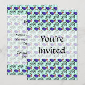 Fischmuster Blauer Fischgeistfisch. Einladung (Vorne/Hinten)