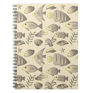 Fischmuster gelb notizblock